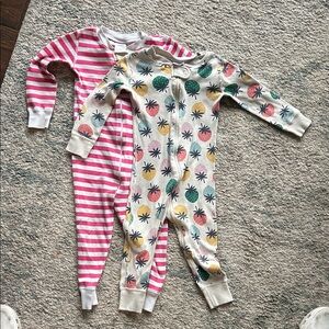 Hanna Andersson Pink Striped and Fruit Print Footies